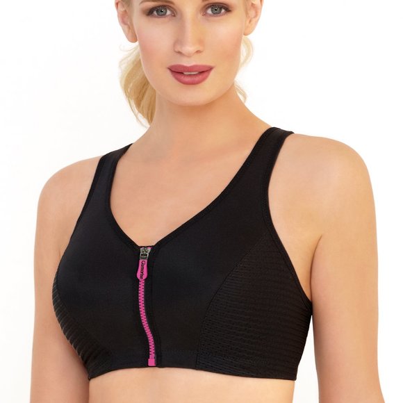 Set of 3! 34DD Glamorise SPORT Bra (HIGH-IMPACT) Black (RACERBACK) T-Back NEW - Picture 9 of 16